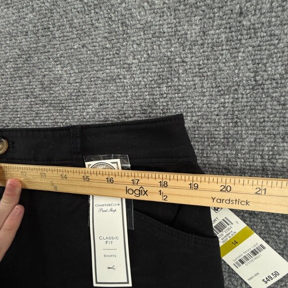 NWT Charter Club Shorts Women Size 14 Black Pockets Cotton Stretch Classic Fit - Picture 13 of 13
